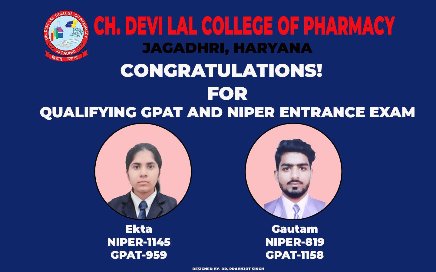 Students of CDL Qualified GPAT and NIPER Entrance exam