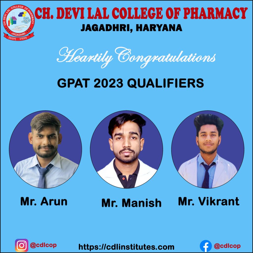 GPAT 2023 Qualifiers - Ch. Devi Lal Group of Institutions GPAT 2023 ...